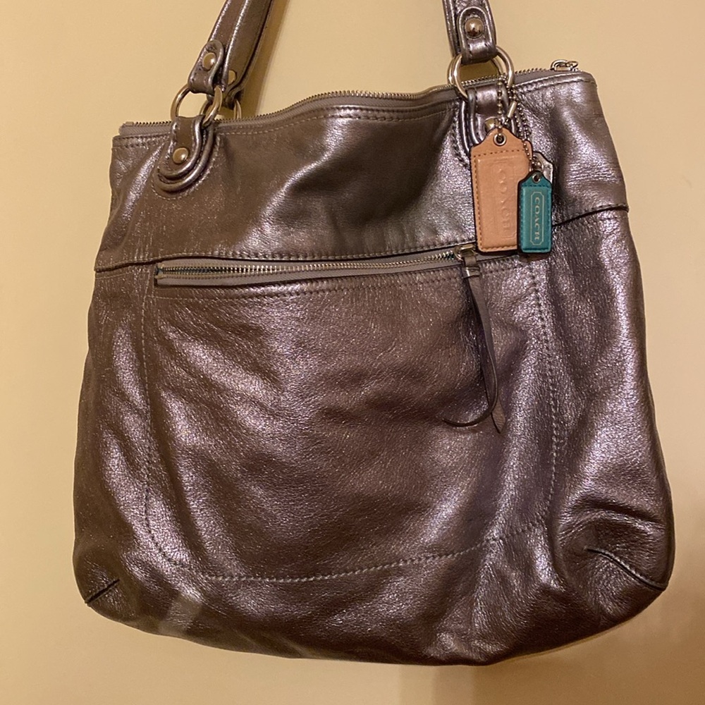 y2k coach silver diaper bag